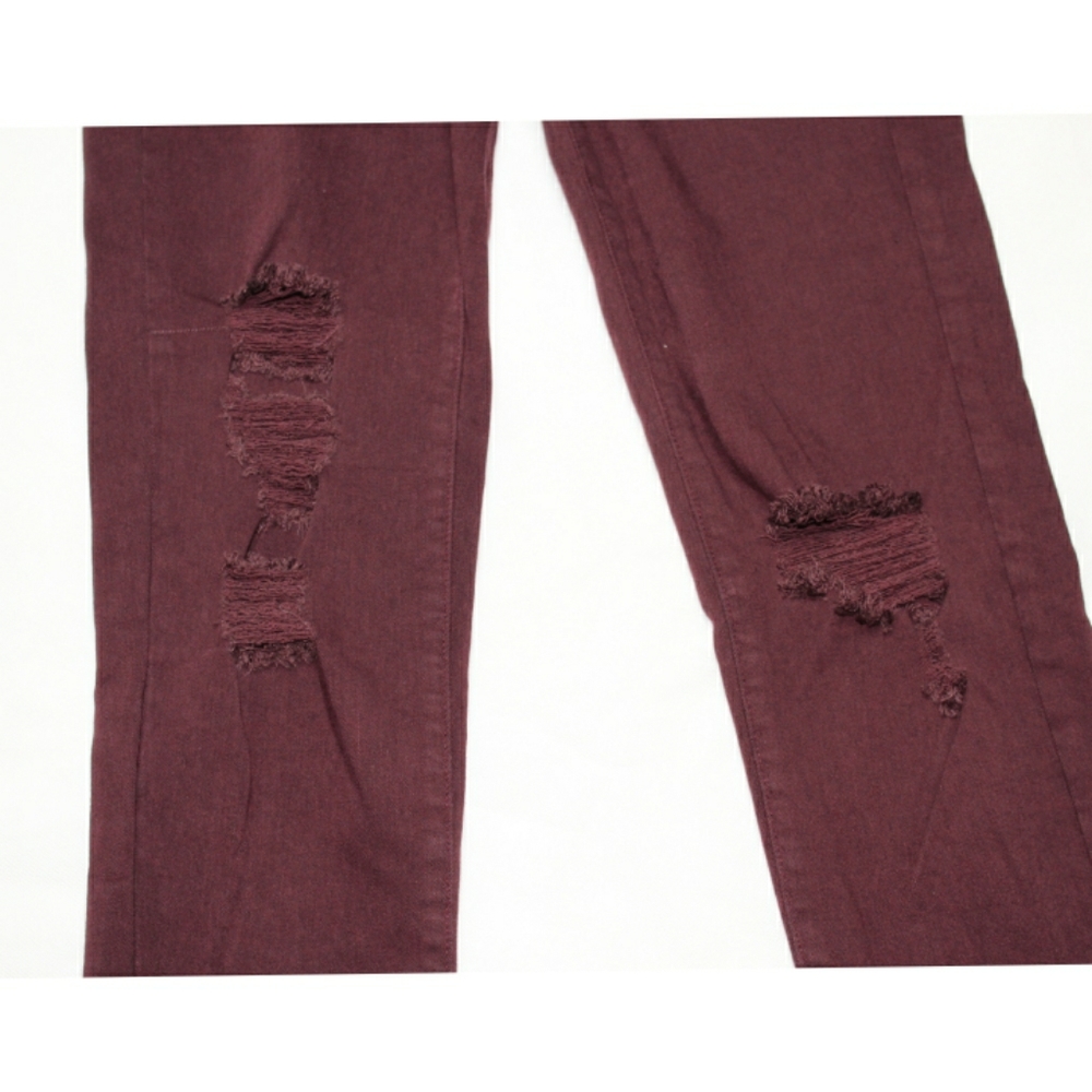 AE Destroyed Super High Rise Jean 2 Long Red - Picture 2 of 5